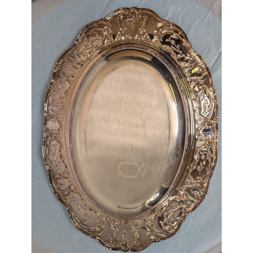 Vintage Grand Victorian By Wallace 1651 Small Deep Food Serving Platter - Picture 2 of 3